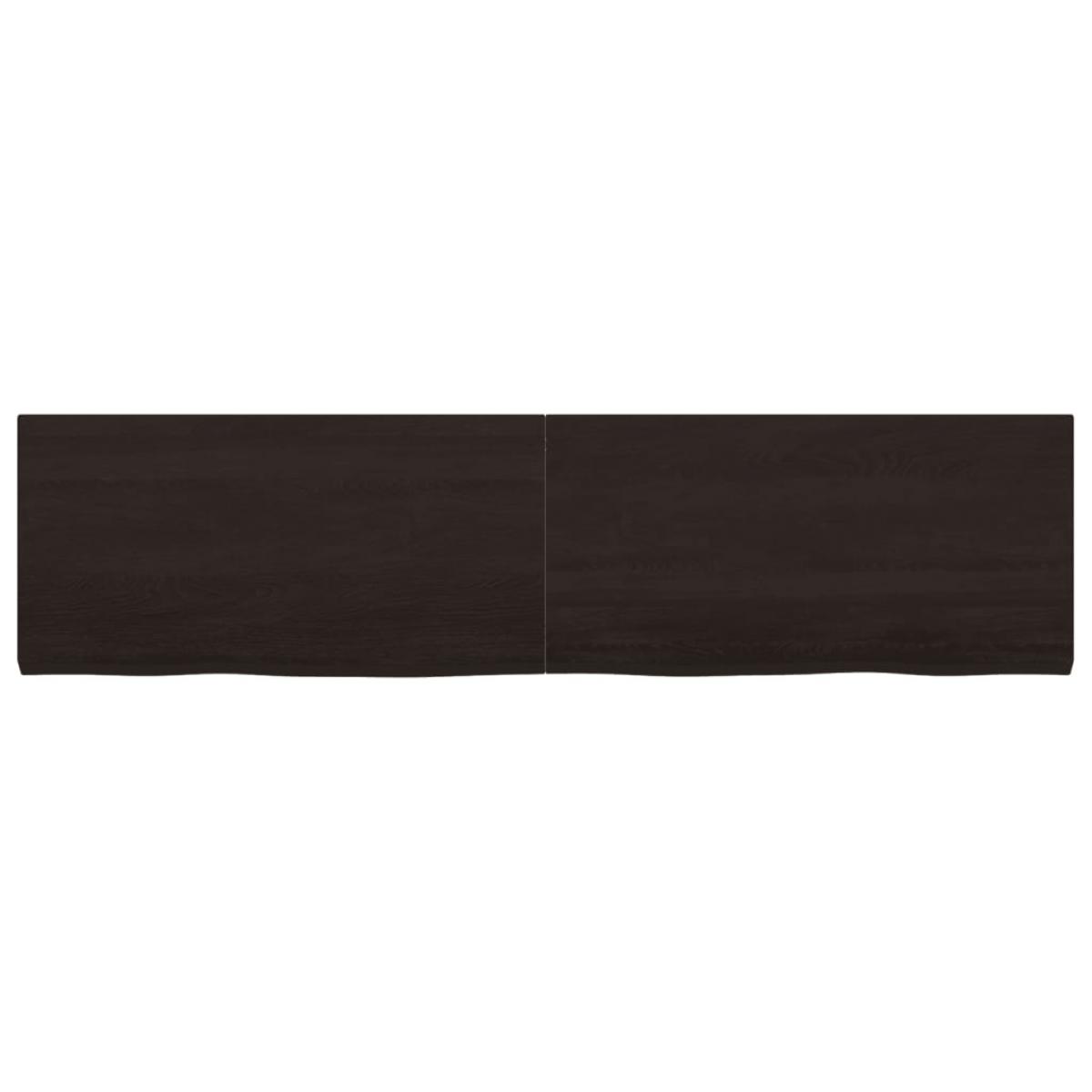 Encimera de baño madera tratada marrón oscuro 160x40x(2-4) cm