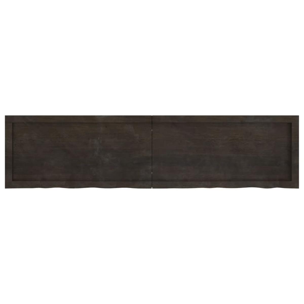 Encimera de baño madera tratada marrón oscuro 160x40x(2-4) cm