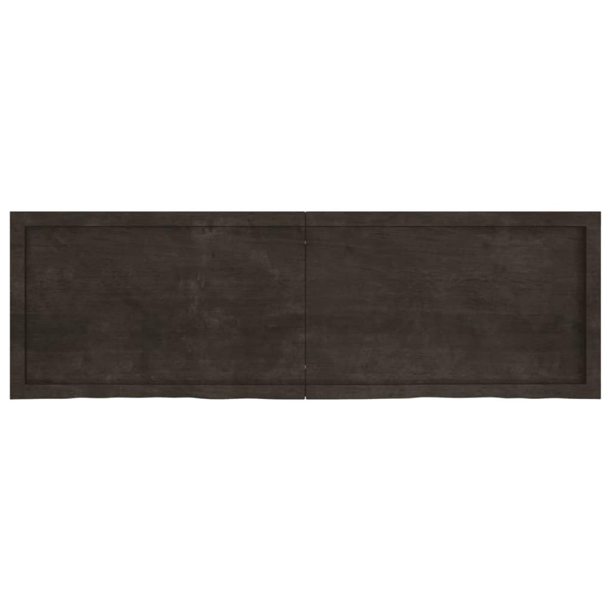 Encimera de baño madera tratada marrón oscuro 160x50x(2-4) cm