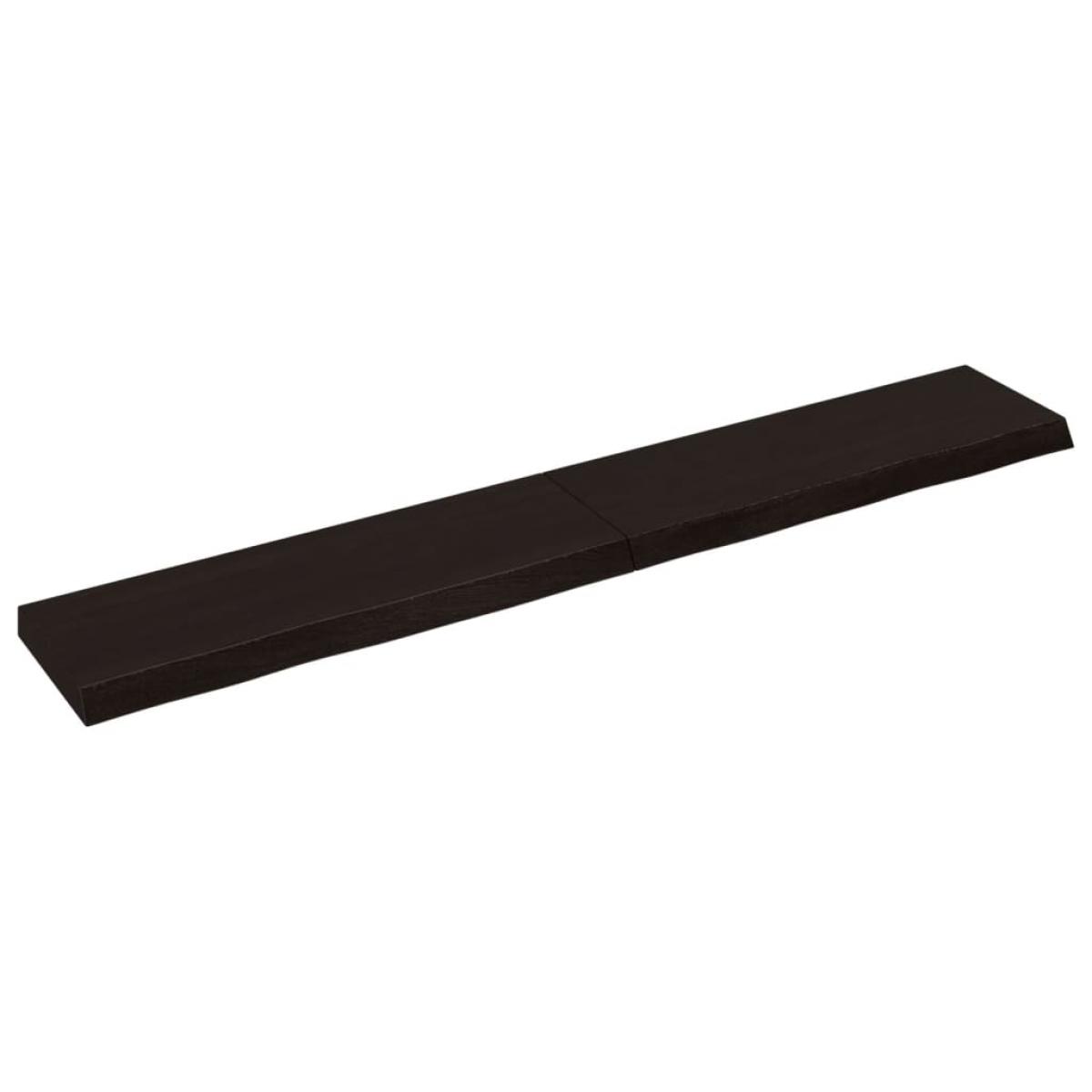 Encimera de baño madera tratada marrón oscuro 180x30x(2-6) cm