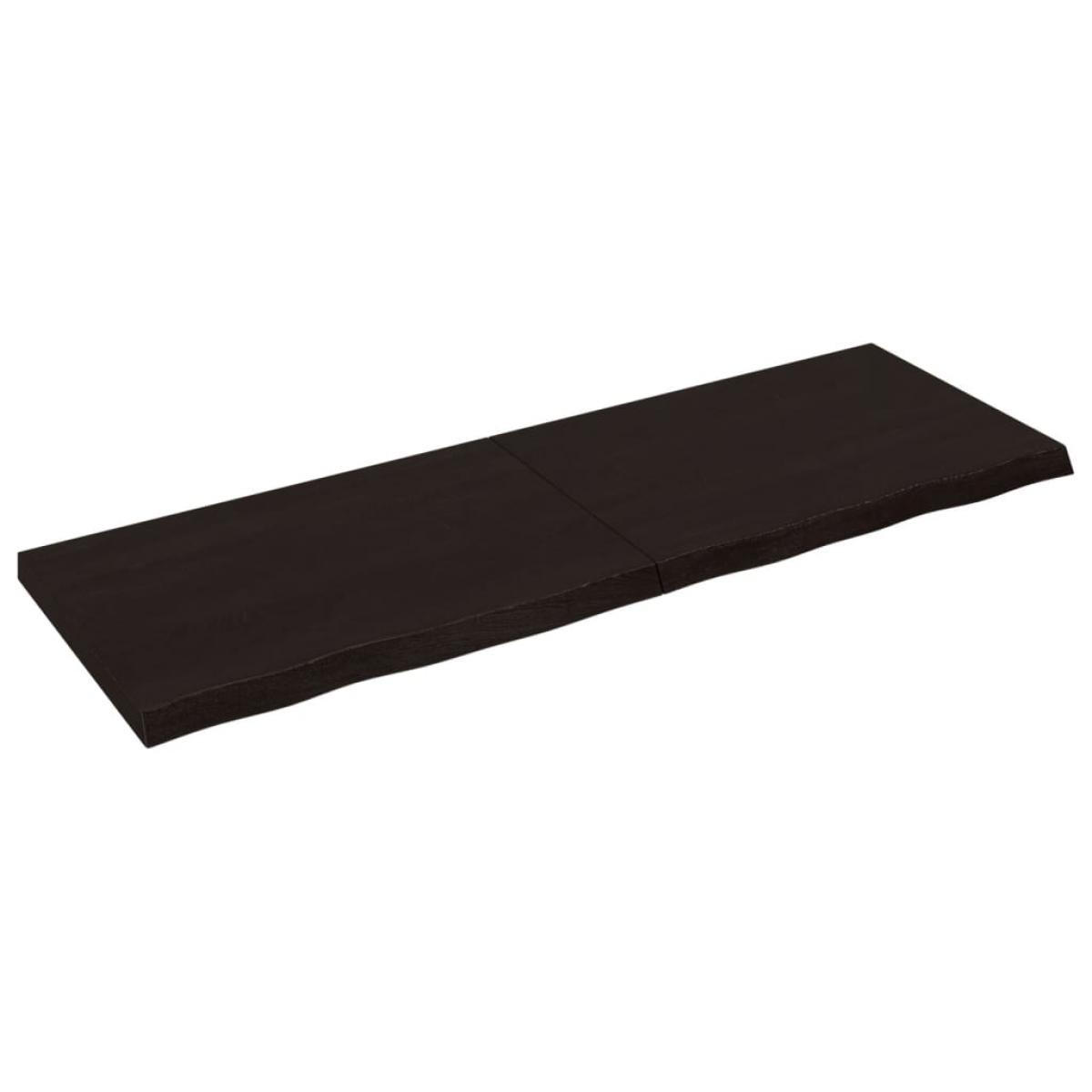 Encimera de baño madera tratada marrón oscuro 180x60x(2-6) cm