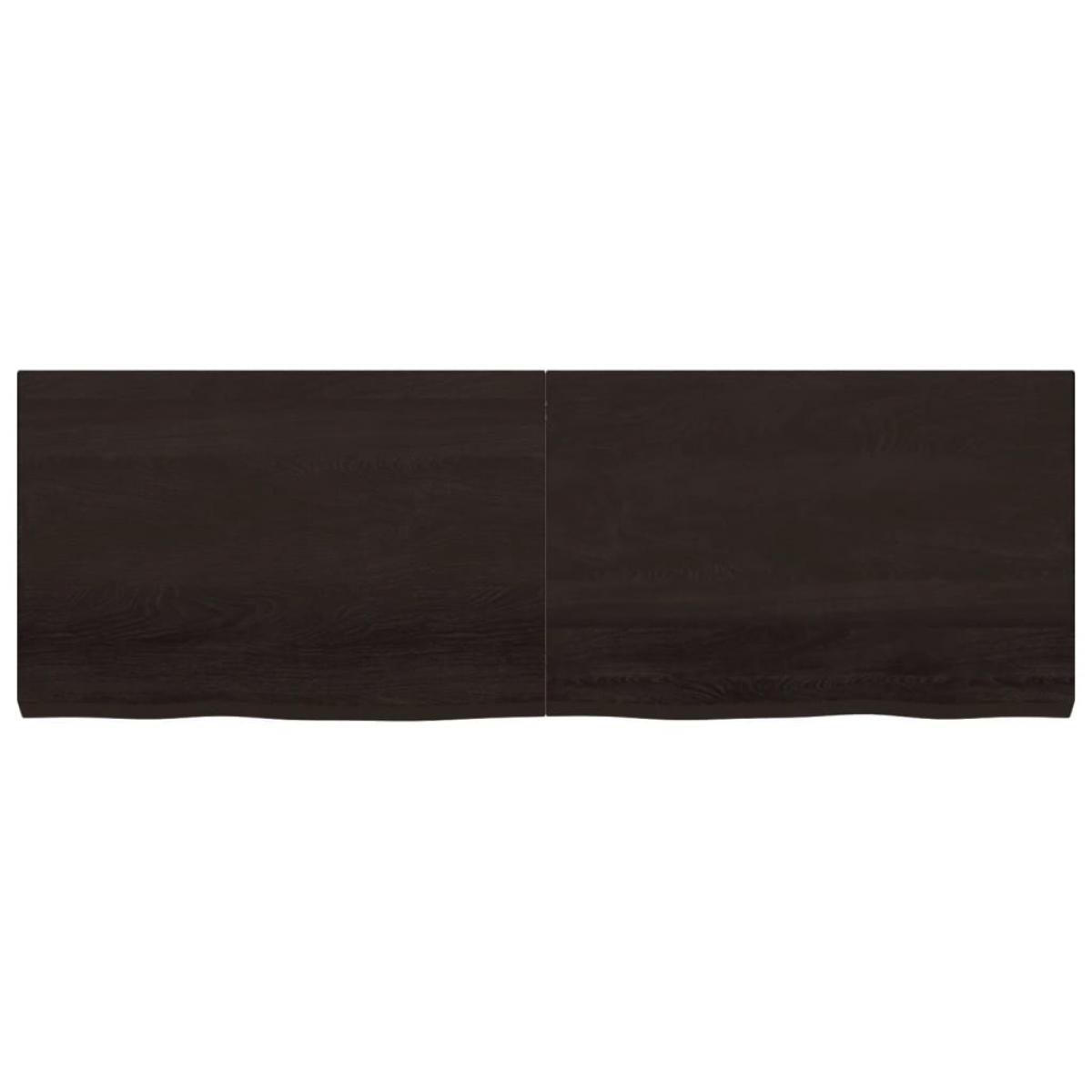 Encimera de baño madera tratada marrón oscuro 180x60x(2-6) cm