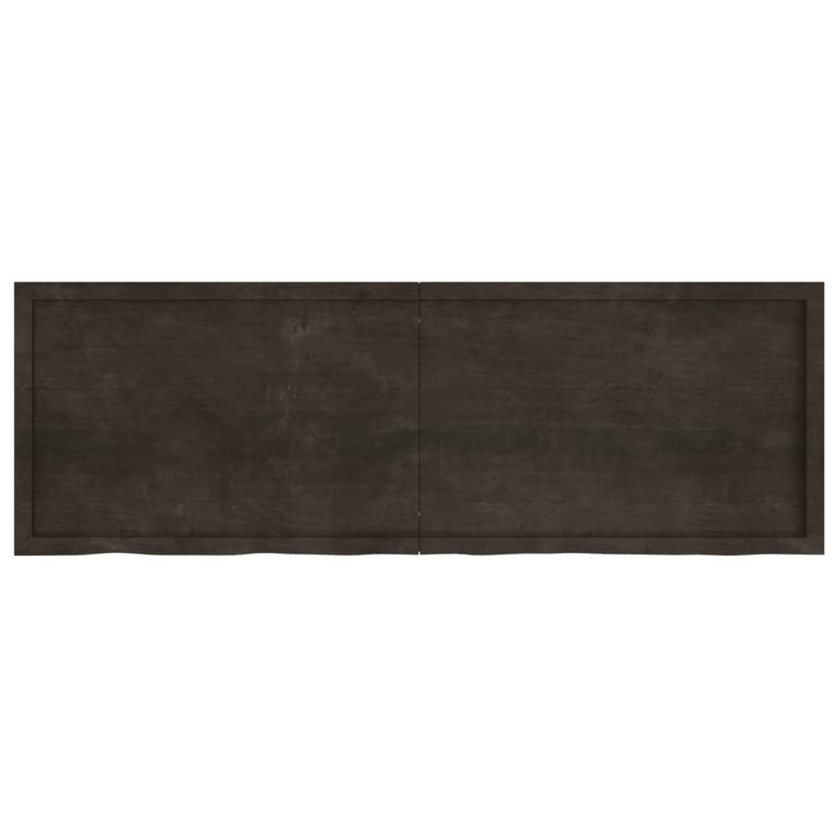 Encimera de baño madera tratada marrón oscuro 180x60x(2-6) cm