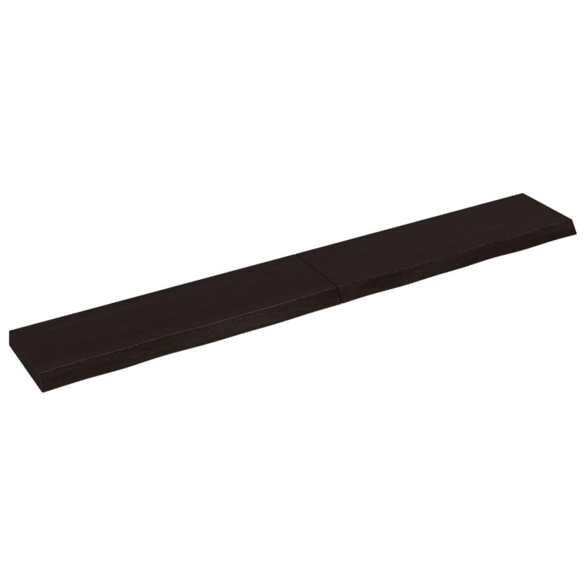 Encimera de baño madera tratada marrón oscuro 200x30x(2-6) cm