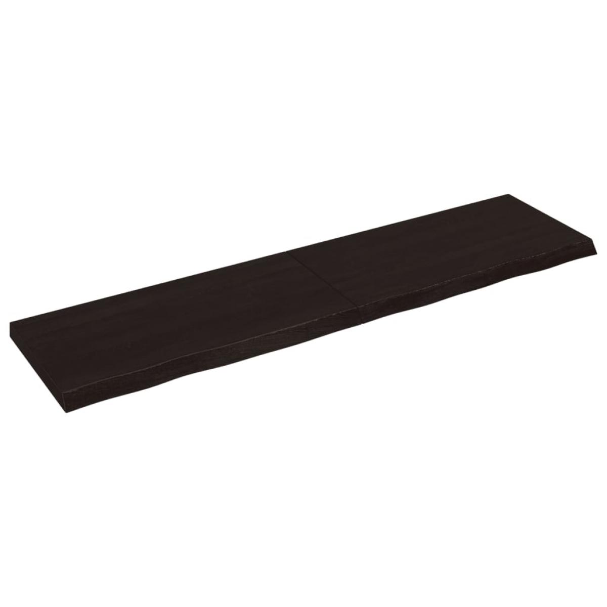 Encimera de baño madera tratada marrón oscuro 200x50x(2-6) cm