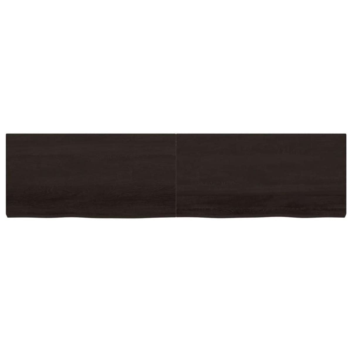 Encimera de baño madera tratada marrón oscuro 200x50x(2-6) cm