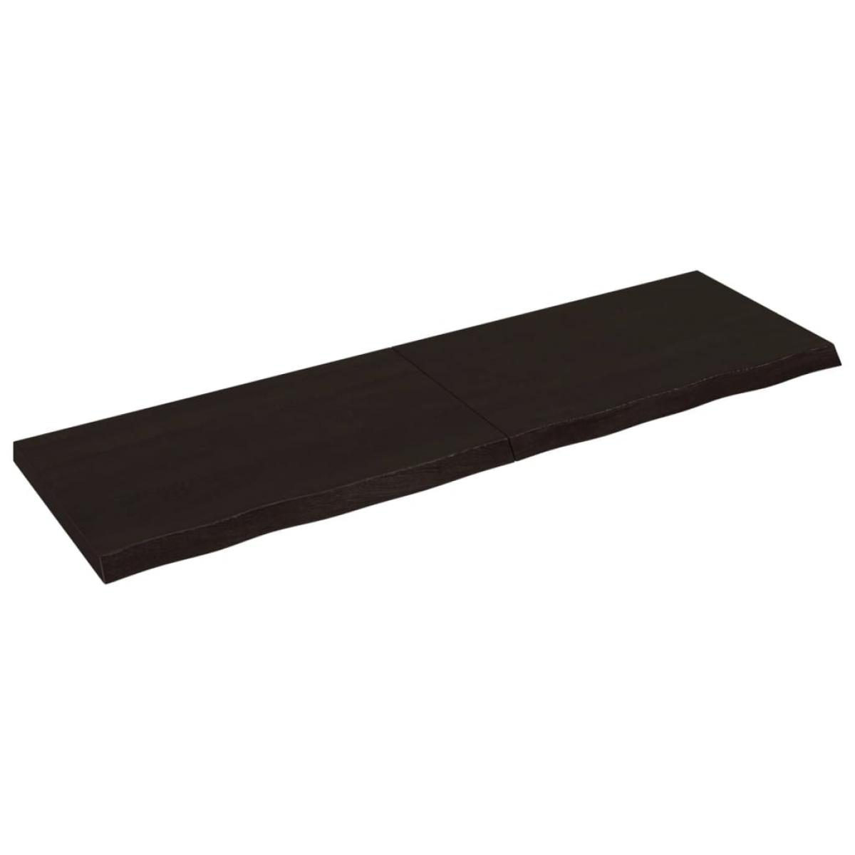 Encimera de baño madera tratada marrón oscuro 200x60x(2-6) cm