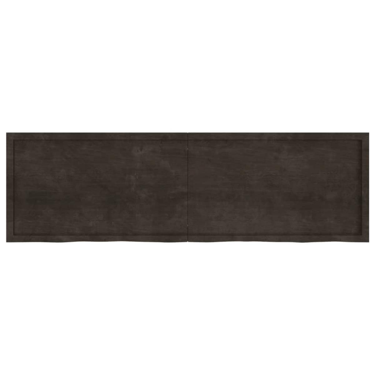 Encimera de baño madera tratada marrón oscuro 200x60x(2-6) cm