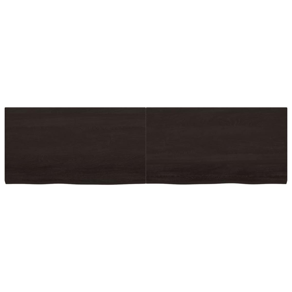 Encimera de baño madera tratada marrón oscuro 220x60x(2-4) cm