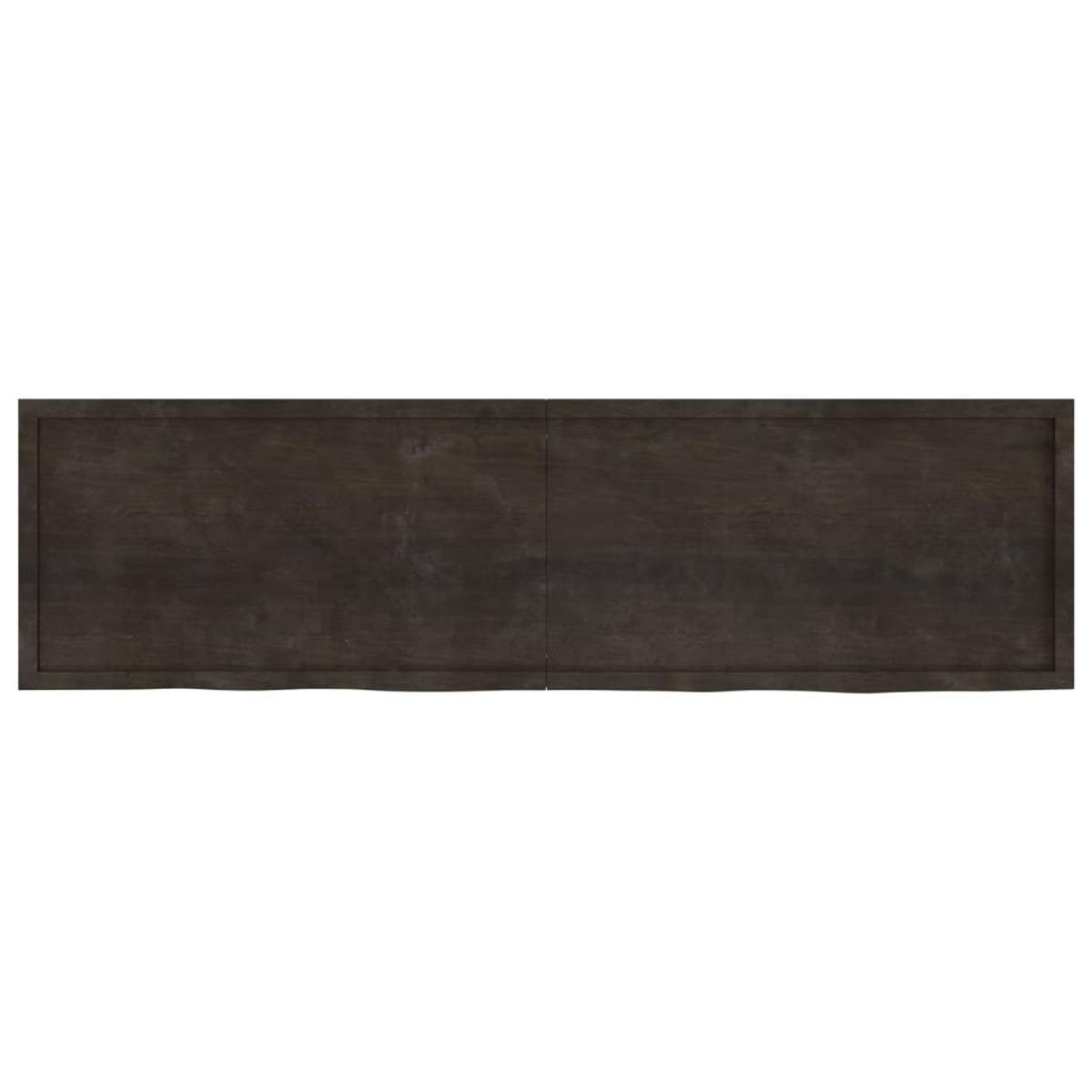 Encimera de baño madera tratada marrón oscuro 220x60x(2-4) cm