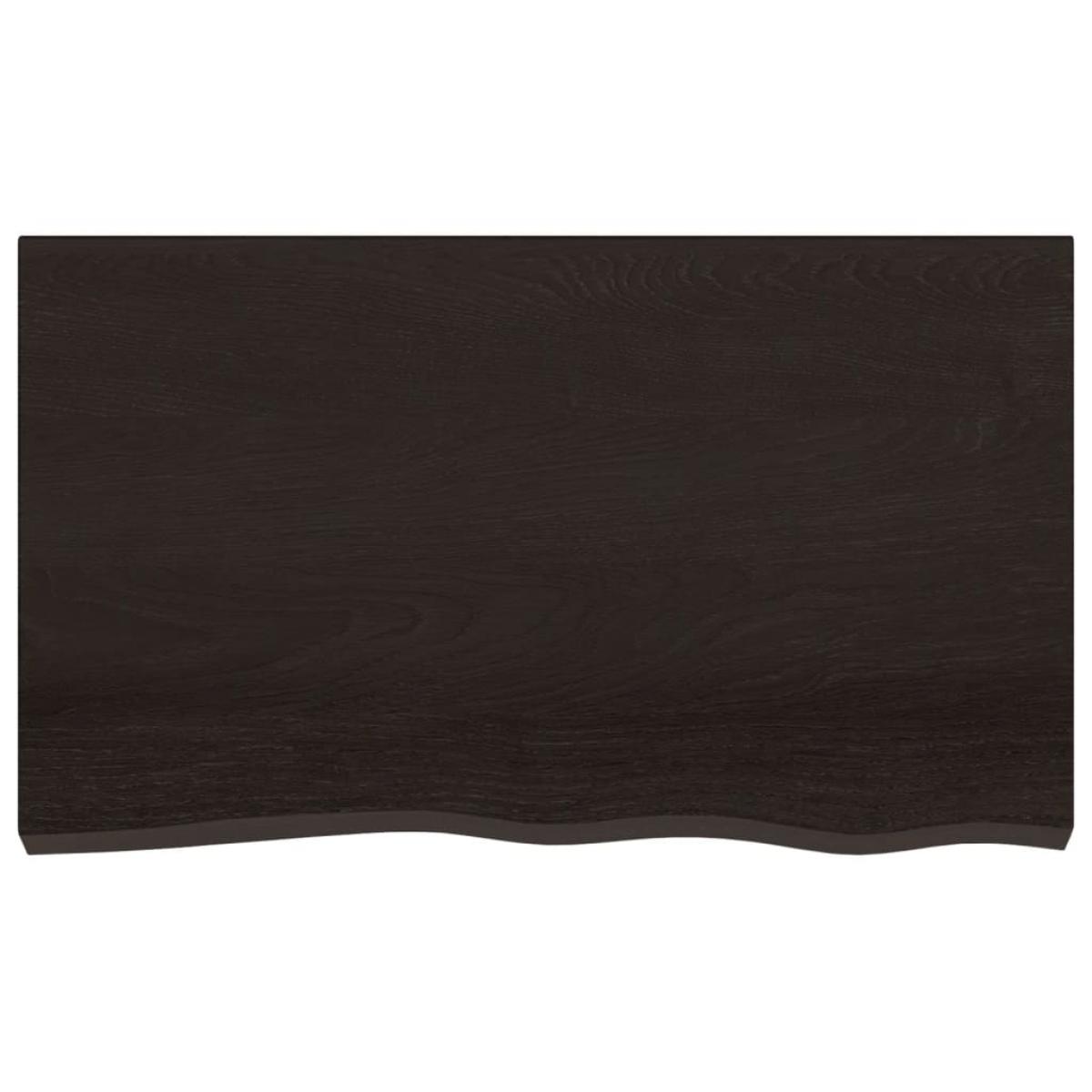 Tablero mesa madera de roble tratada marrón oscuro 100x60x2 cm