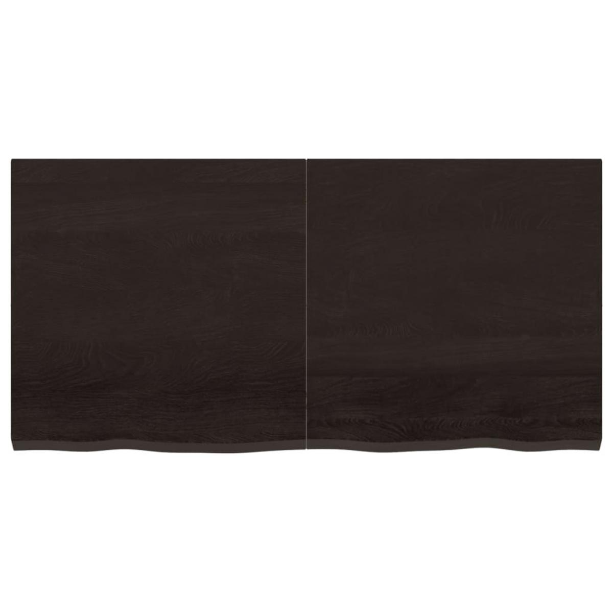 Tablero mesa madera roble tratada marrón oscuro 120x60x(2-4) cm