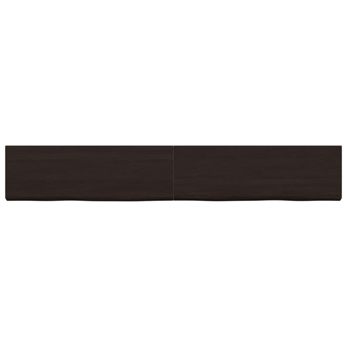 Tablero mesa madera roble tratada marrón oscuro 180x40x(2-4) cm