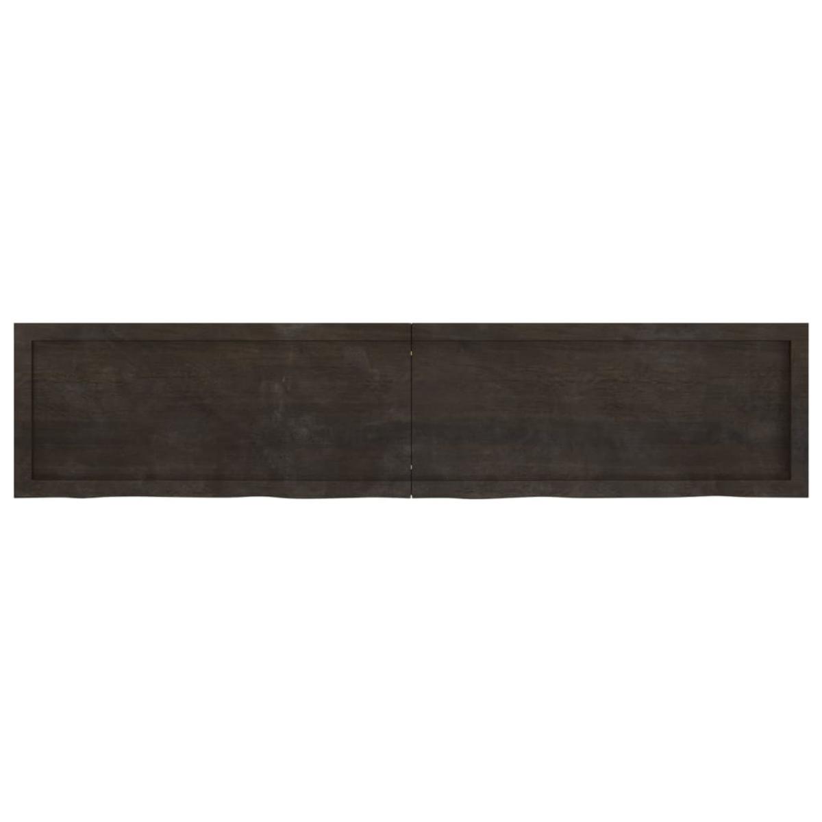 Tablero mesa madera roble tratada marrón oscuro 180x40x(2-4) cm