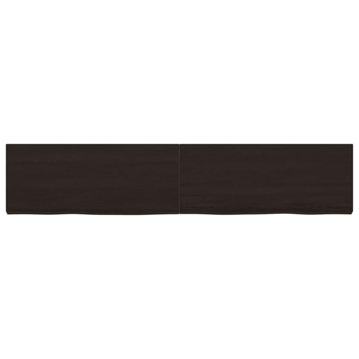 Tablero mesa madera roble tratada marrón oscuro 200x40x(2-6) cm