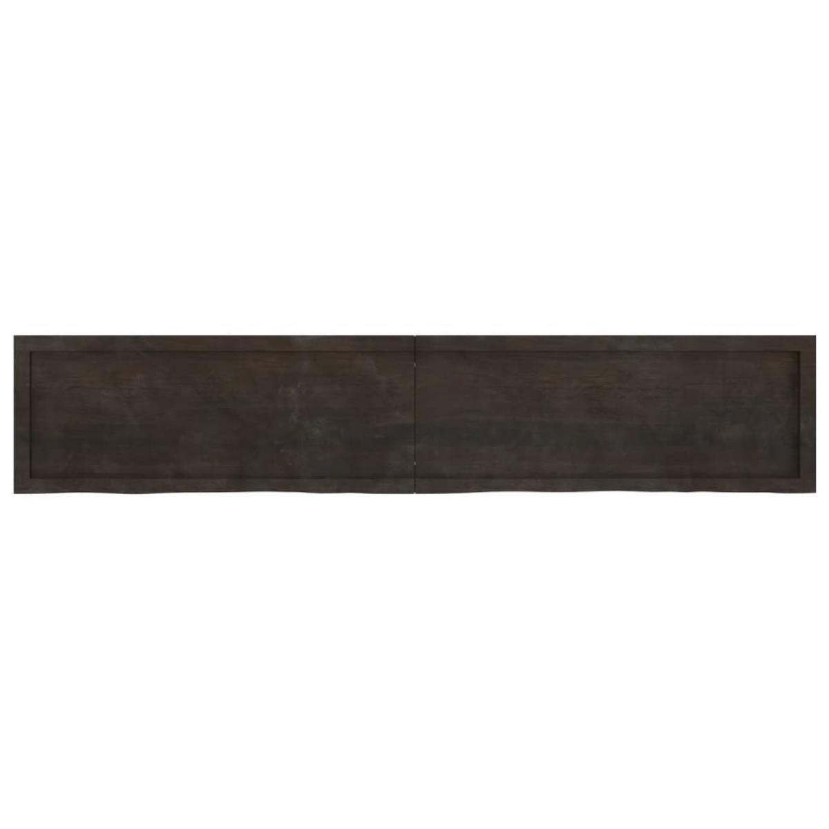 Tablero mesa madera roble tratada marrón oscuro 200x40x(2-6) cm