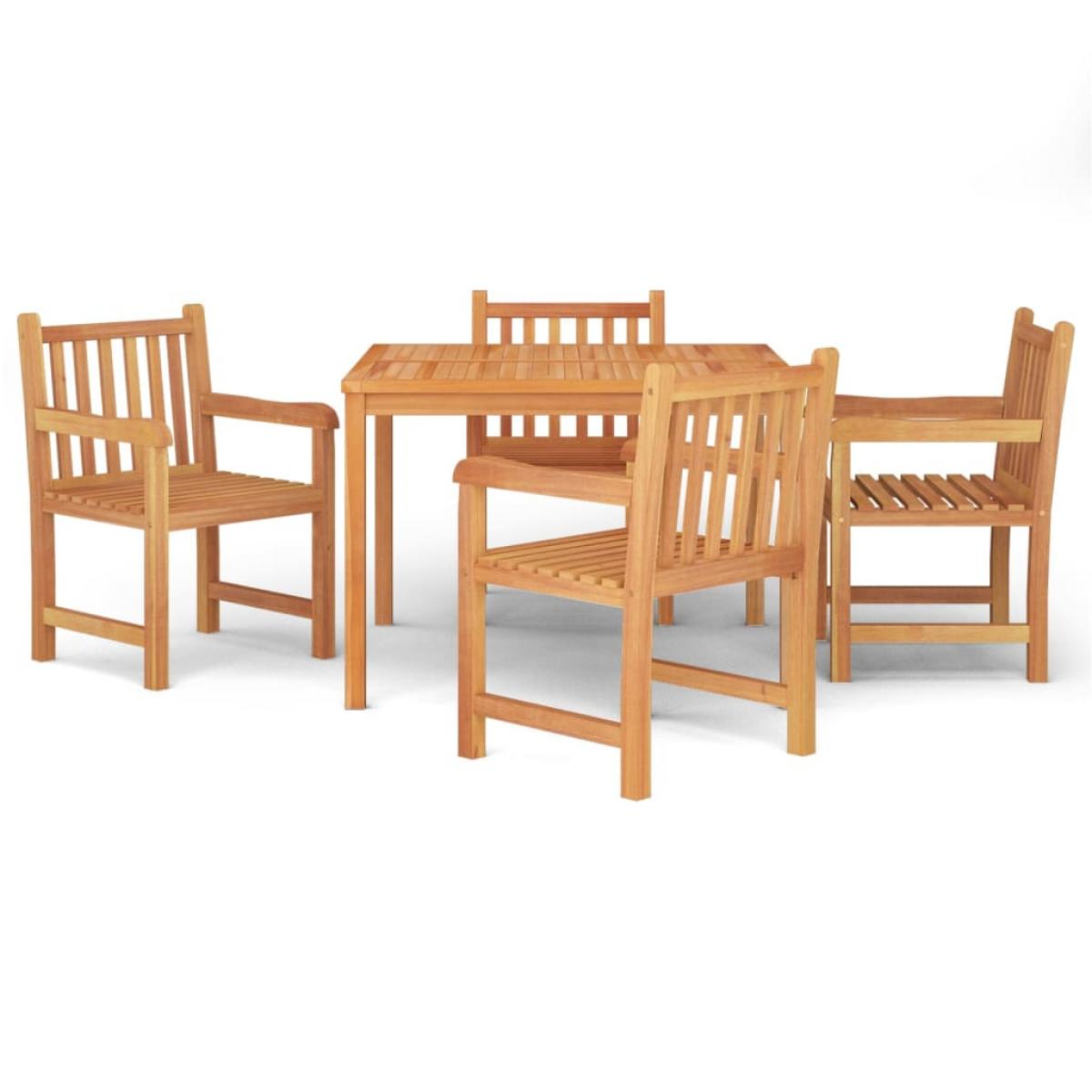 Juego de comedor para jardín 5 piezas madera maciza de teca