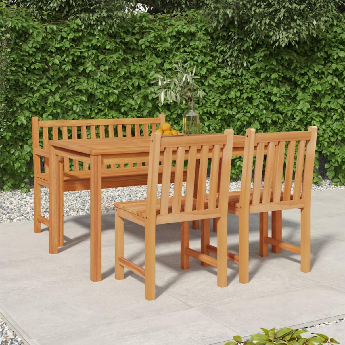Juego de comedor para jardín 4 piezas madera maciza de teca