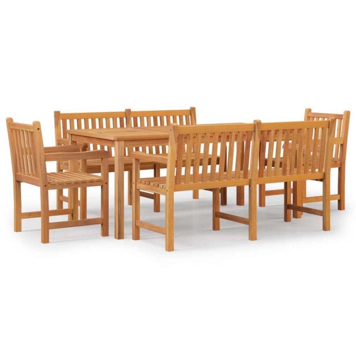 Juego de comedor para jardín 5 piezas madera maciza de teca