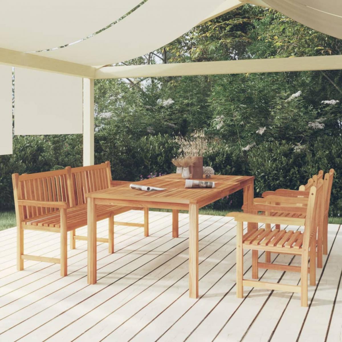 Juego de comedor para jardín 4 piezas madera maciza de teca