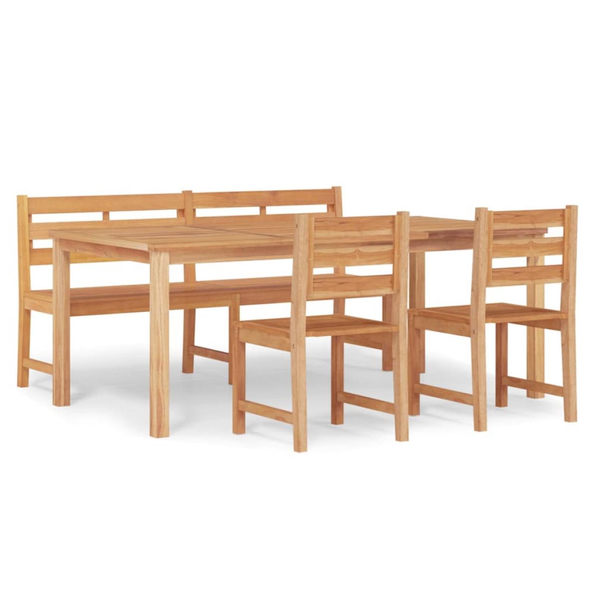 Juego de comedor para jardín 4 piezas madera maciza de teca