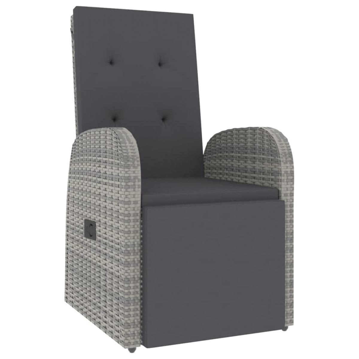 Juego muebles jardín 2 pzas madera acacia ratán sintético gris