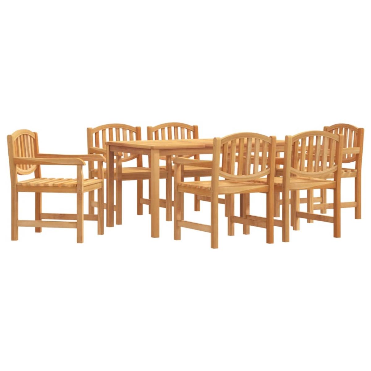 Juego de comedor de jardín 7 piezas madera maciza de teca