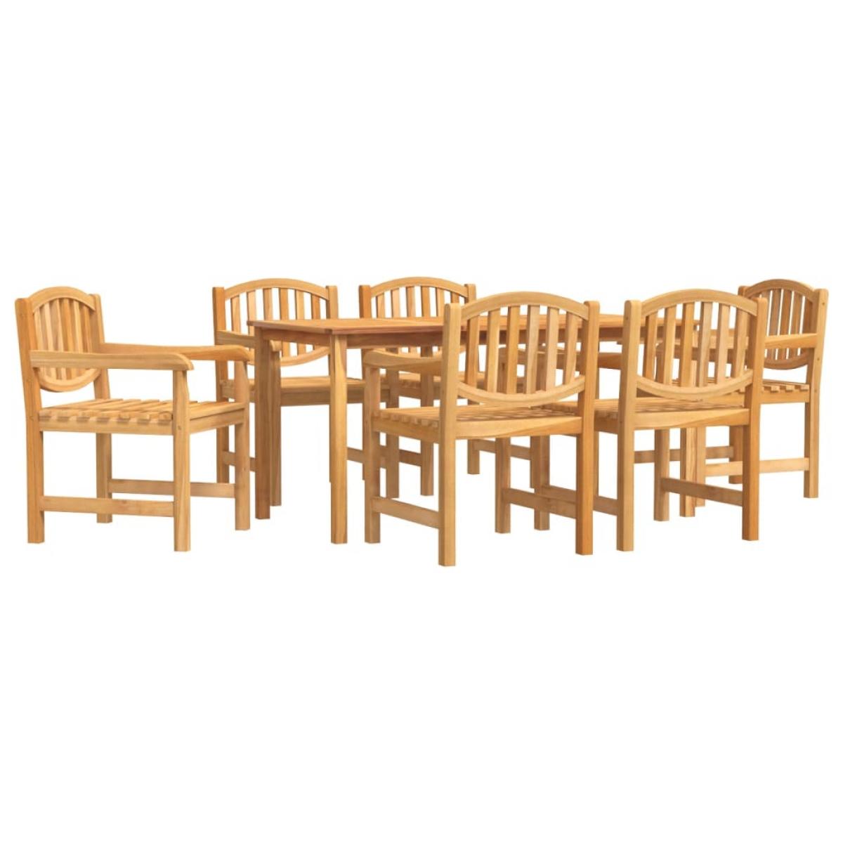 Juego de comedor de jardín 7 piezas madera maciza de teca