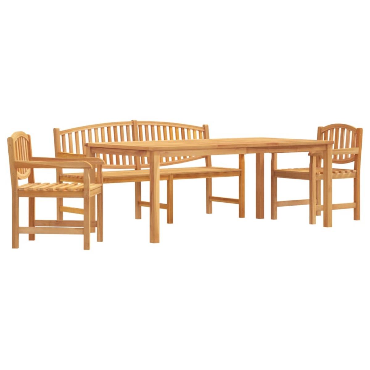 Juego de comedor para jardín 4 piezas madera maciza de teca
