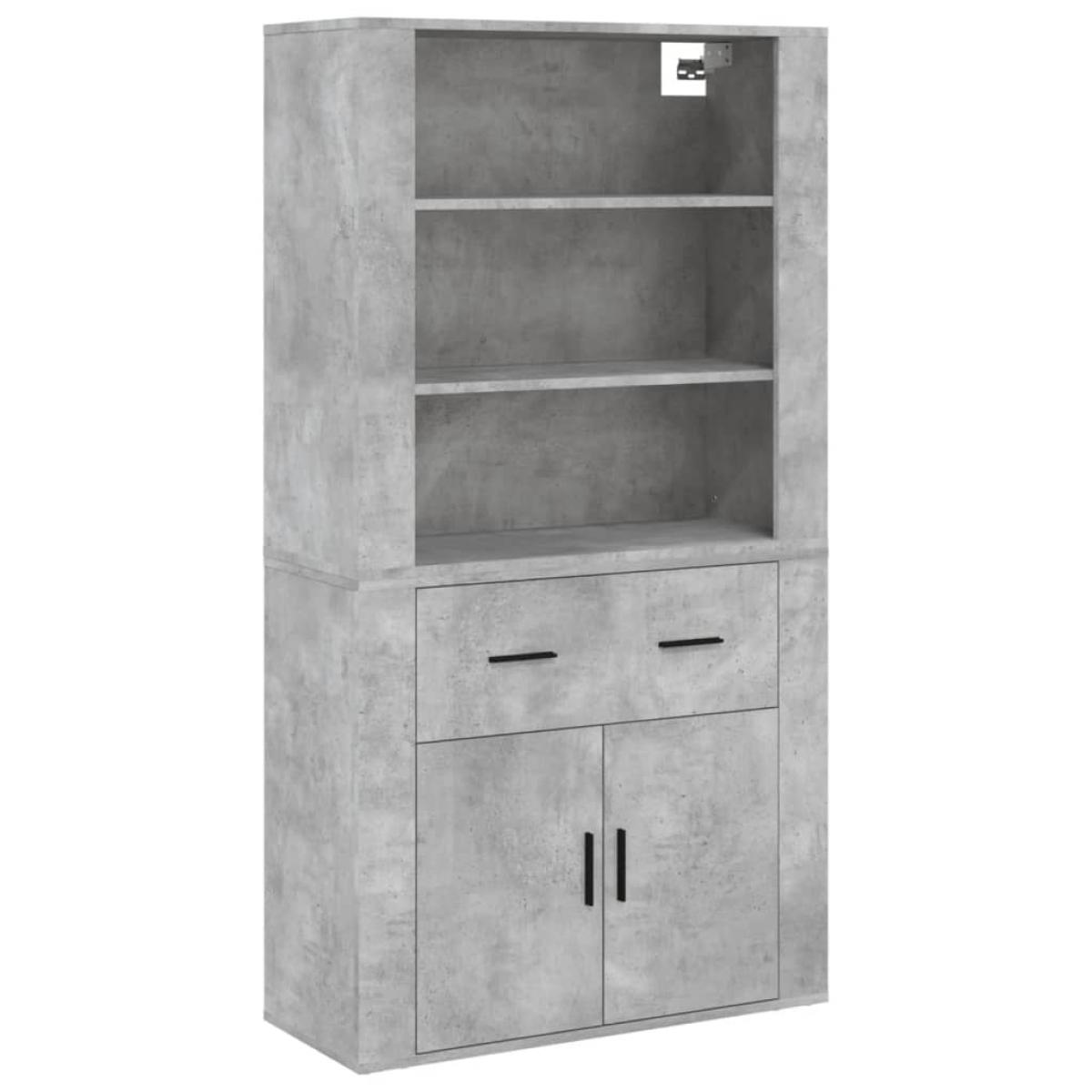 Aparador alto madera contrachapada gris hormigón