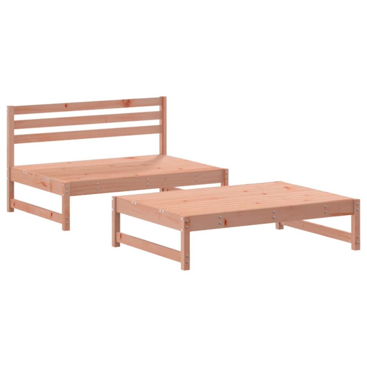 Juego de muebles jardín 2 pzas y cojines madera abeto Douglas