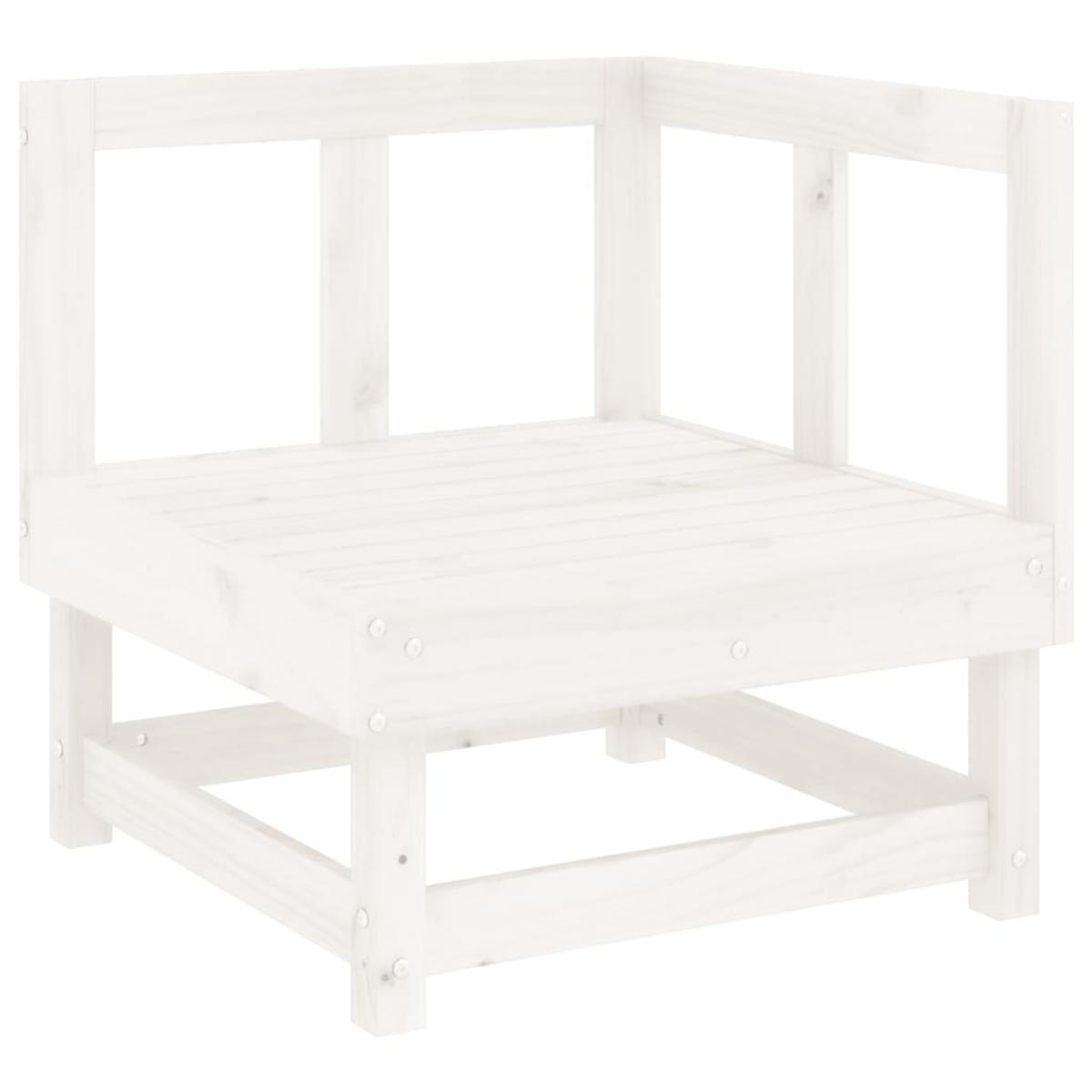 Juego de sofás de jardín 5 piezas madera maciza de pino blanco
