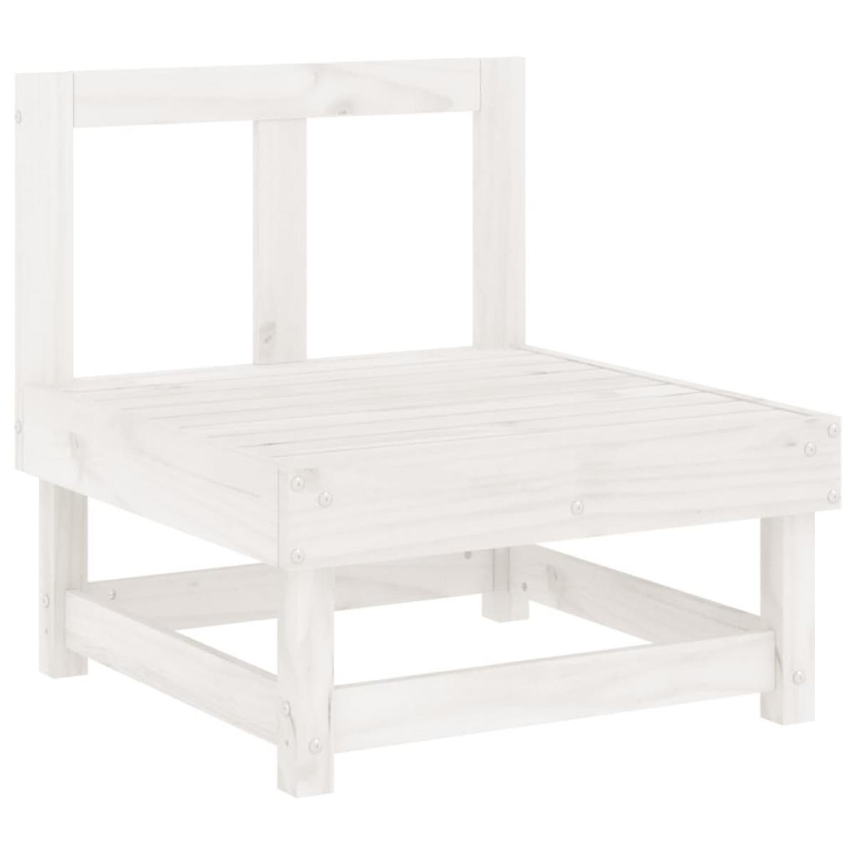 Juego de sofás de jardín 5 piezas madera maciza de pino blanco