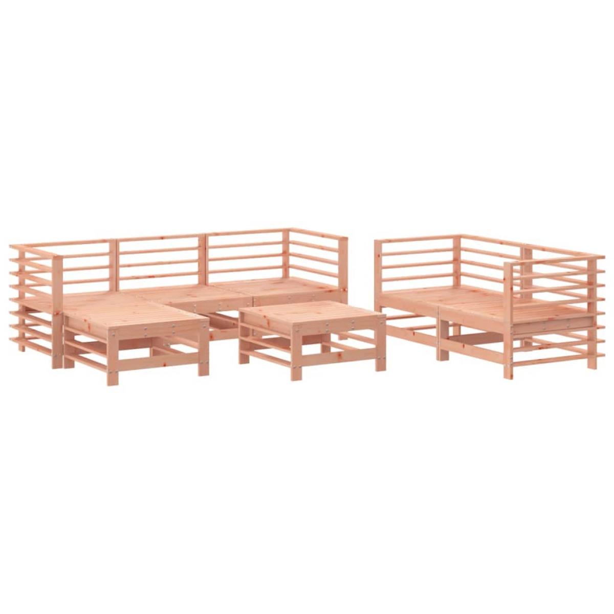 Juego de muebles de jardín 7 pzas madera maciza abeto Douglas