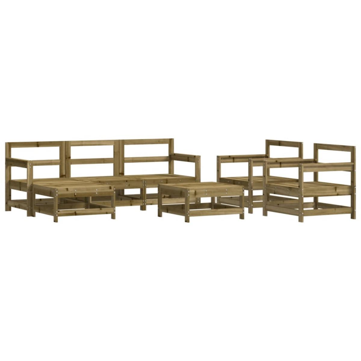 Juego de muebles de jardín 7 pzas madera de pino impregnada