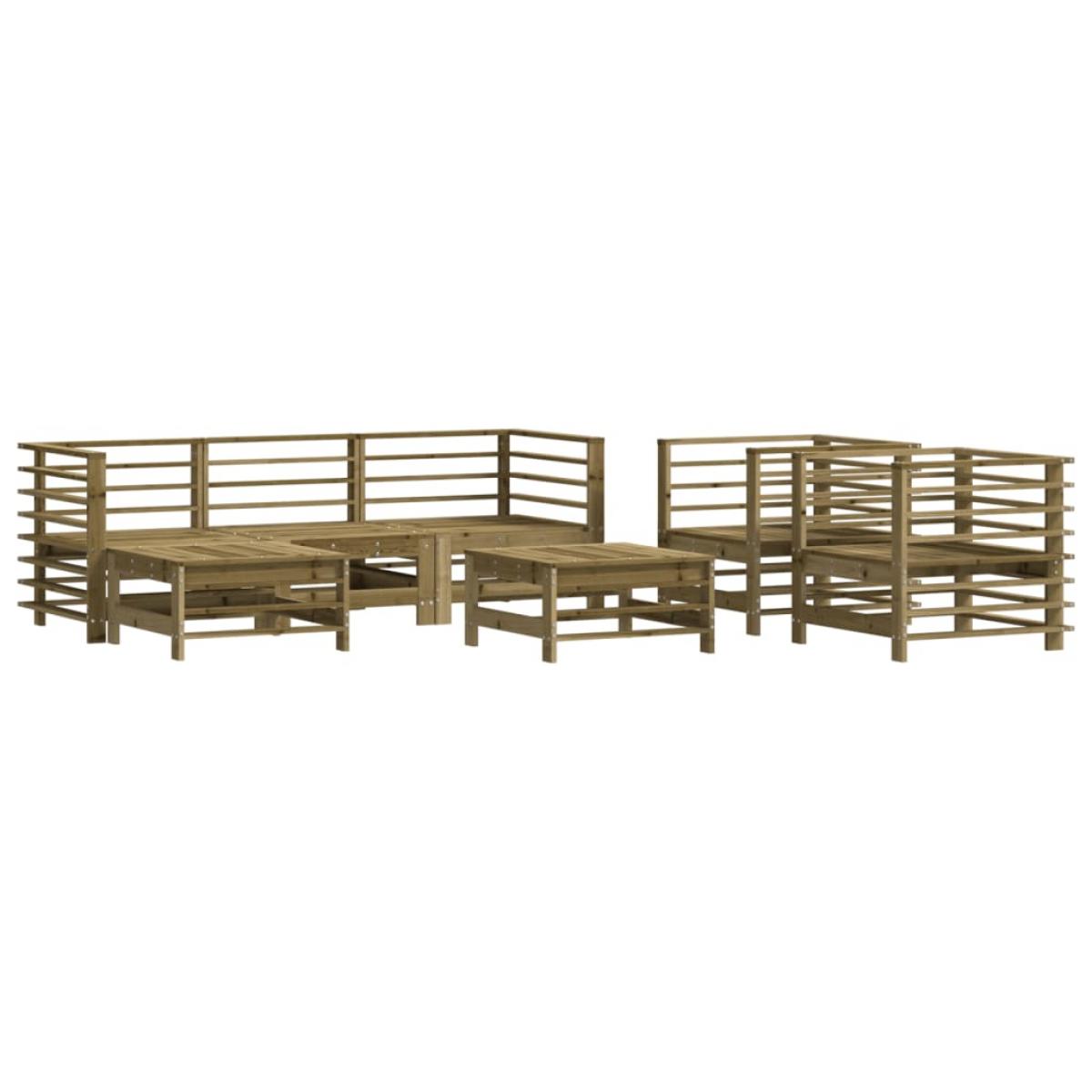 Juego de muebles de jardín 7 pzas madera de pino impregnada