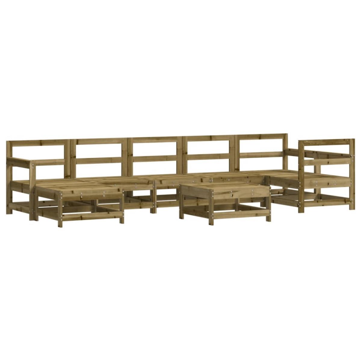 Juego de muebles de jardín 8 pzas madera de pino impregnada