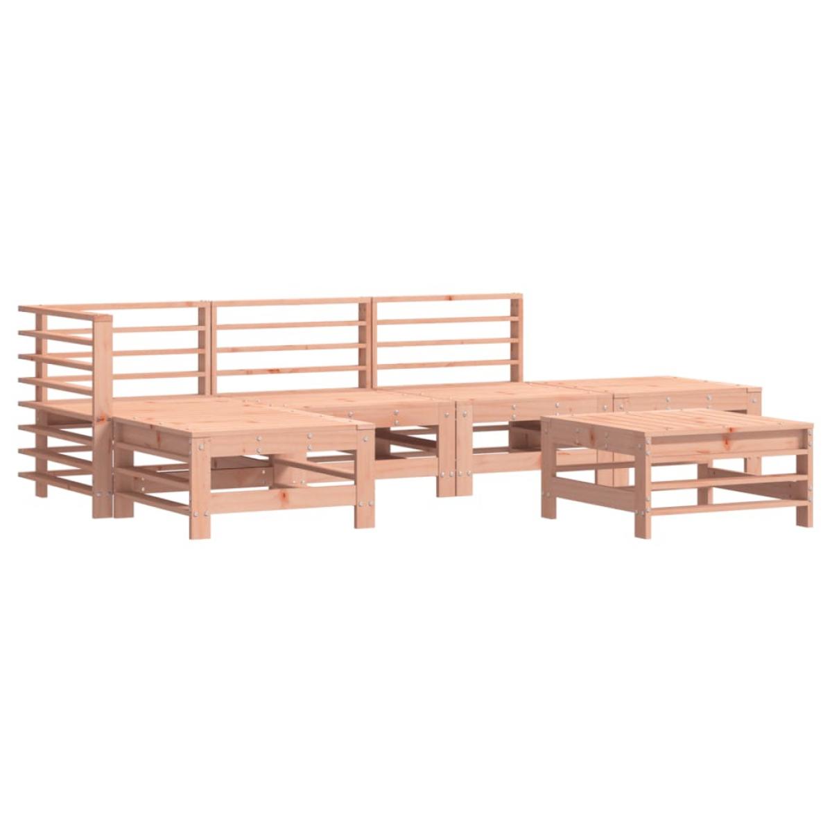Juego de muebles de jardín 6 pzas madera maciza abeto Douglas