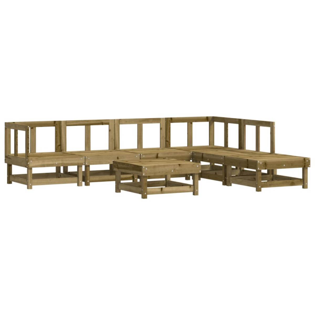 Juego de muebles de jardín 7 pzas madera de pino impregnada