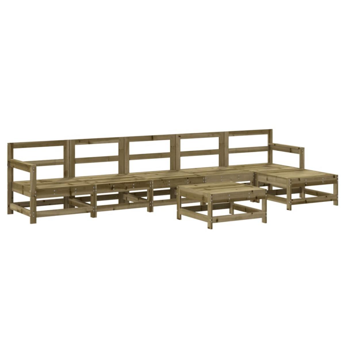 Juego de muebles de jardín 7 pzas madera de pino impregnada