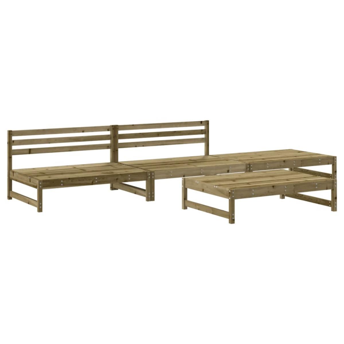 Juego de muebles de jardín 4 pzas madera de pino impregnada