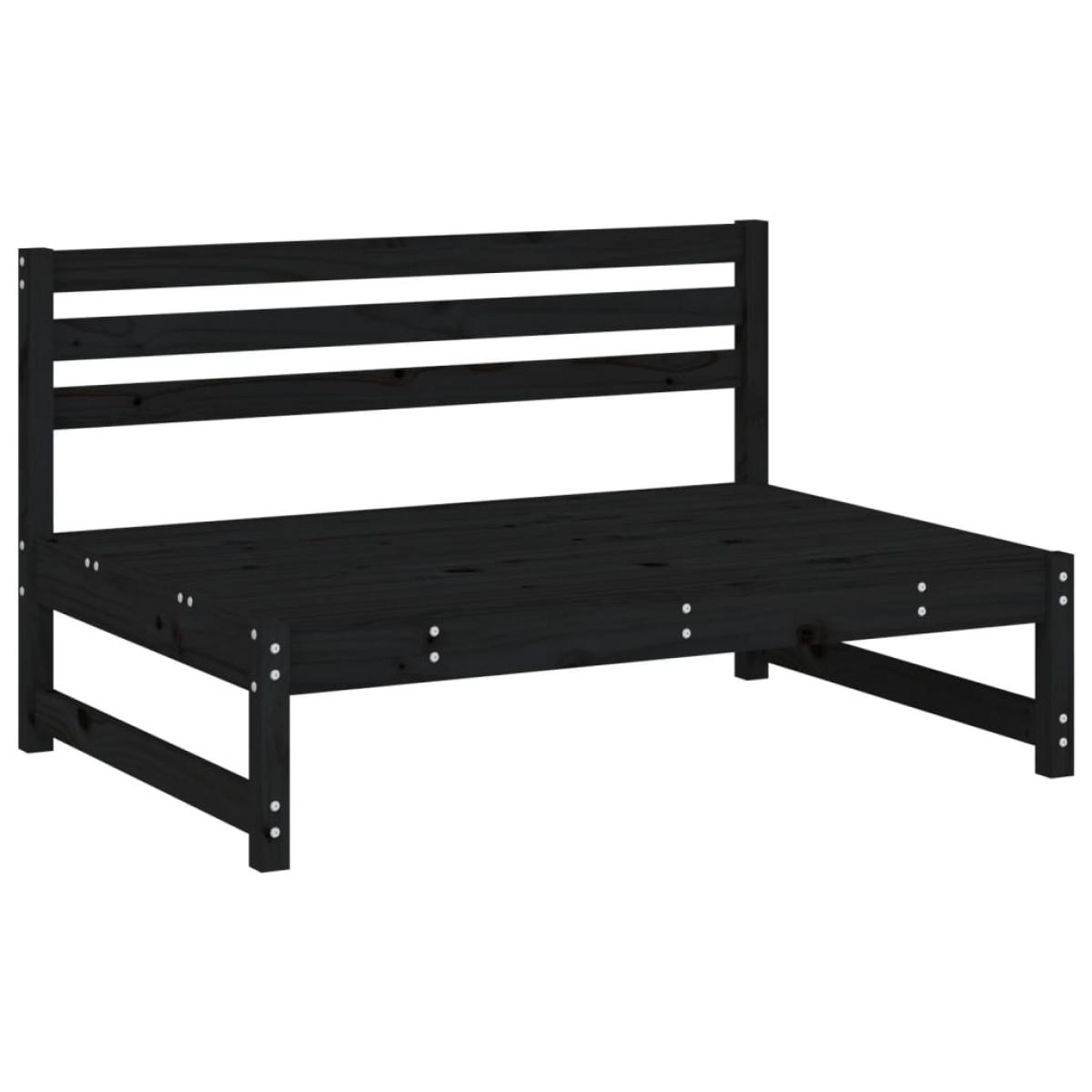 Juego de sofás de jardín 5 piezas madera maciza de pino negro