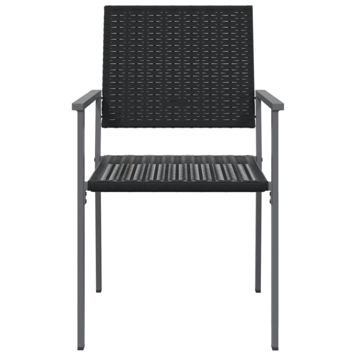 Sillas de jardín 6 uds ratán sintético negro 54x62,5x89 cm