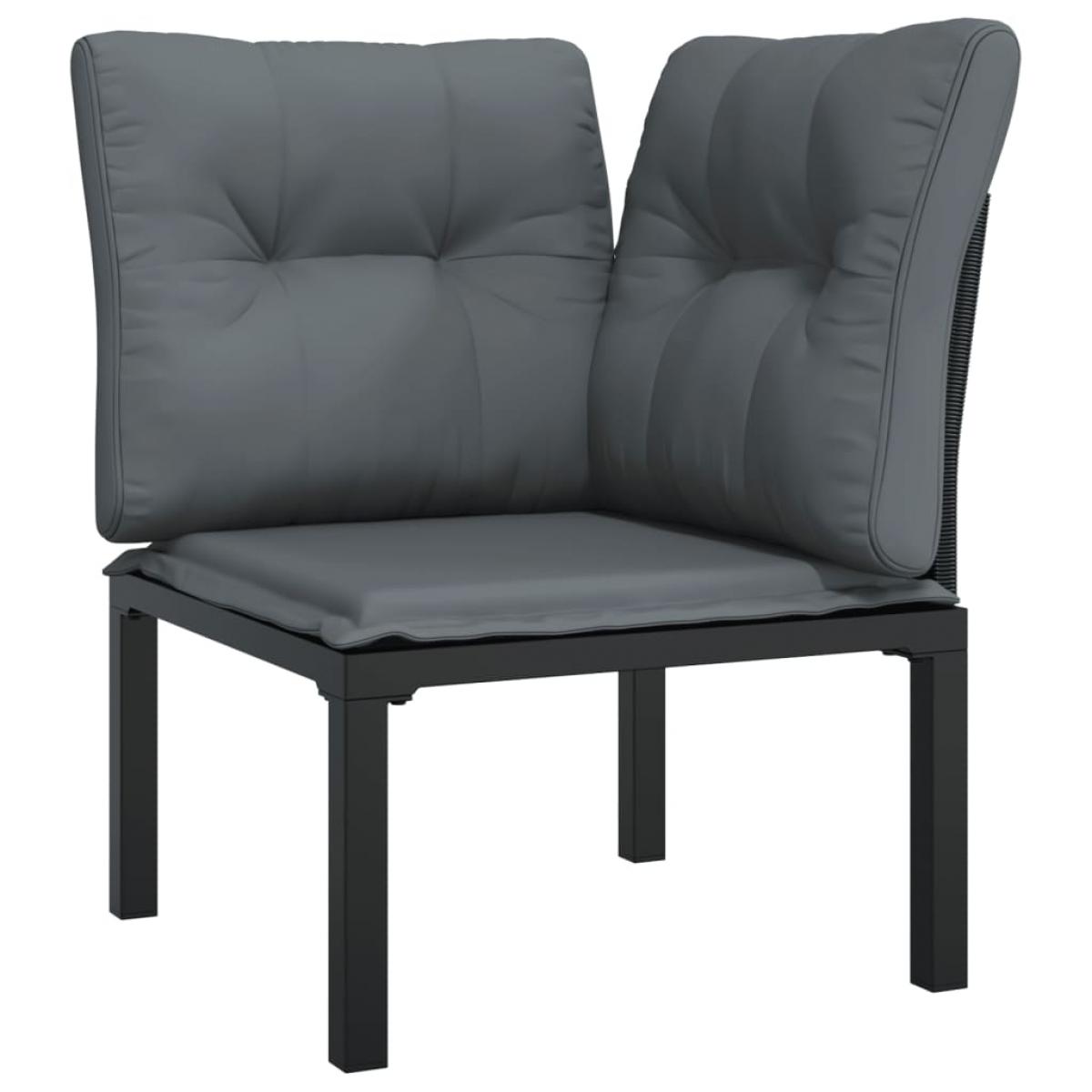 Juego de muebles de jardín 7 pzas ratán sintético negro y gris