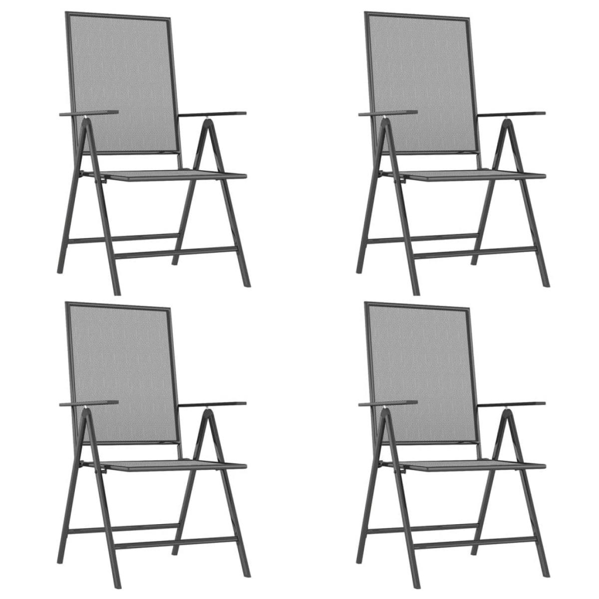 Juego de comedor de jardín 5 piezas acero gris antracita