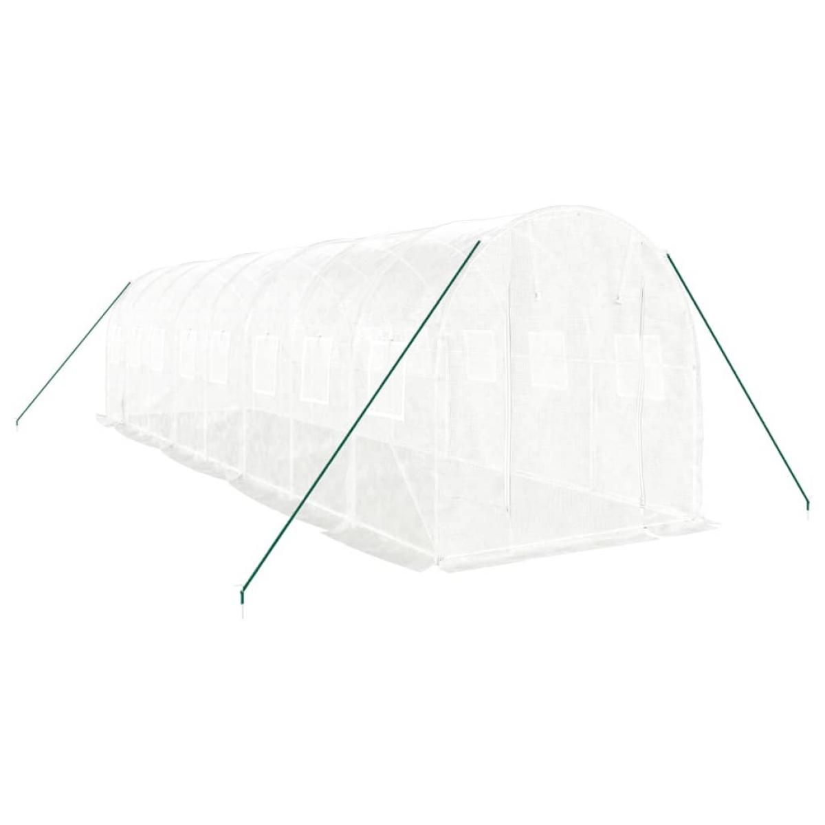 Invernadero con estructura de acero blanco 16 m² 8x2x2 m