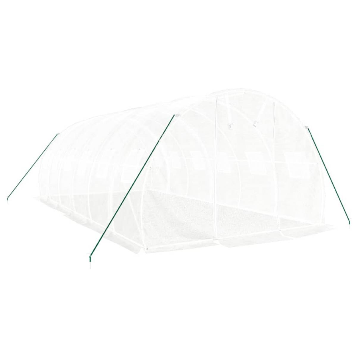 Invernadero con estructura de acero blanco 18 m² 6x3x2 m