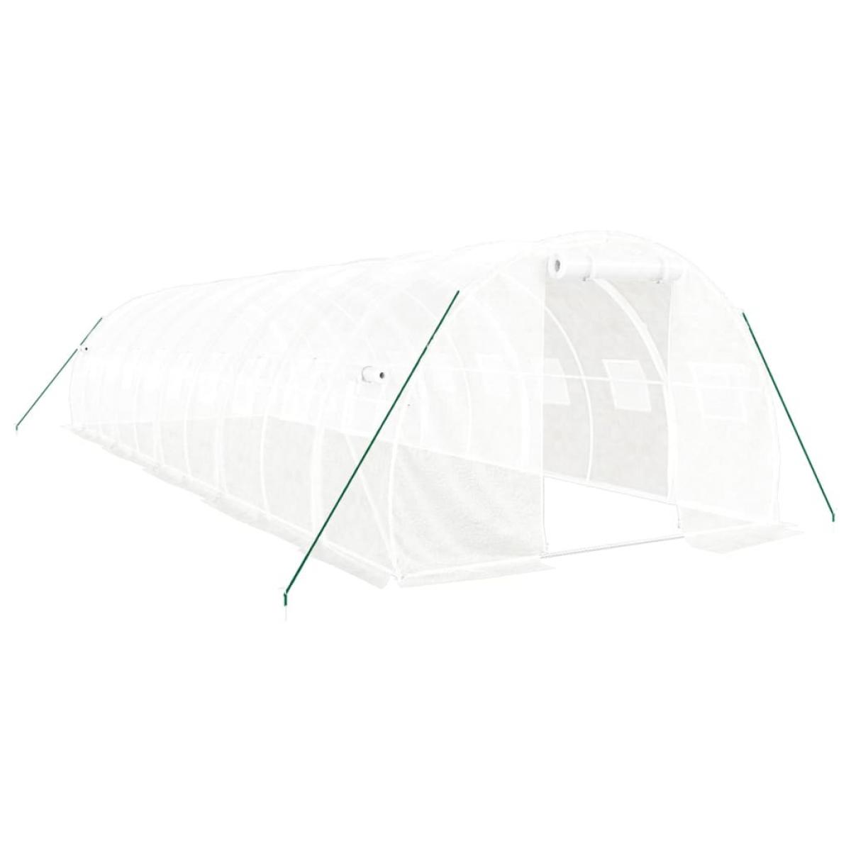 Invernadero con estructura de acero blanco 30 m² 10x3x2 m
