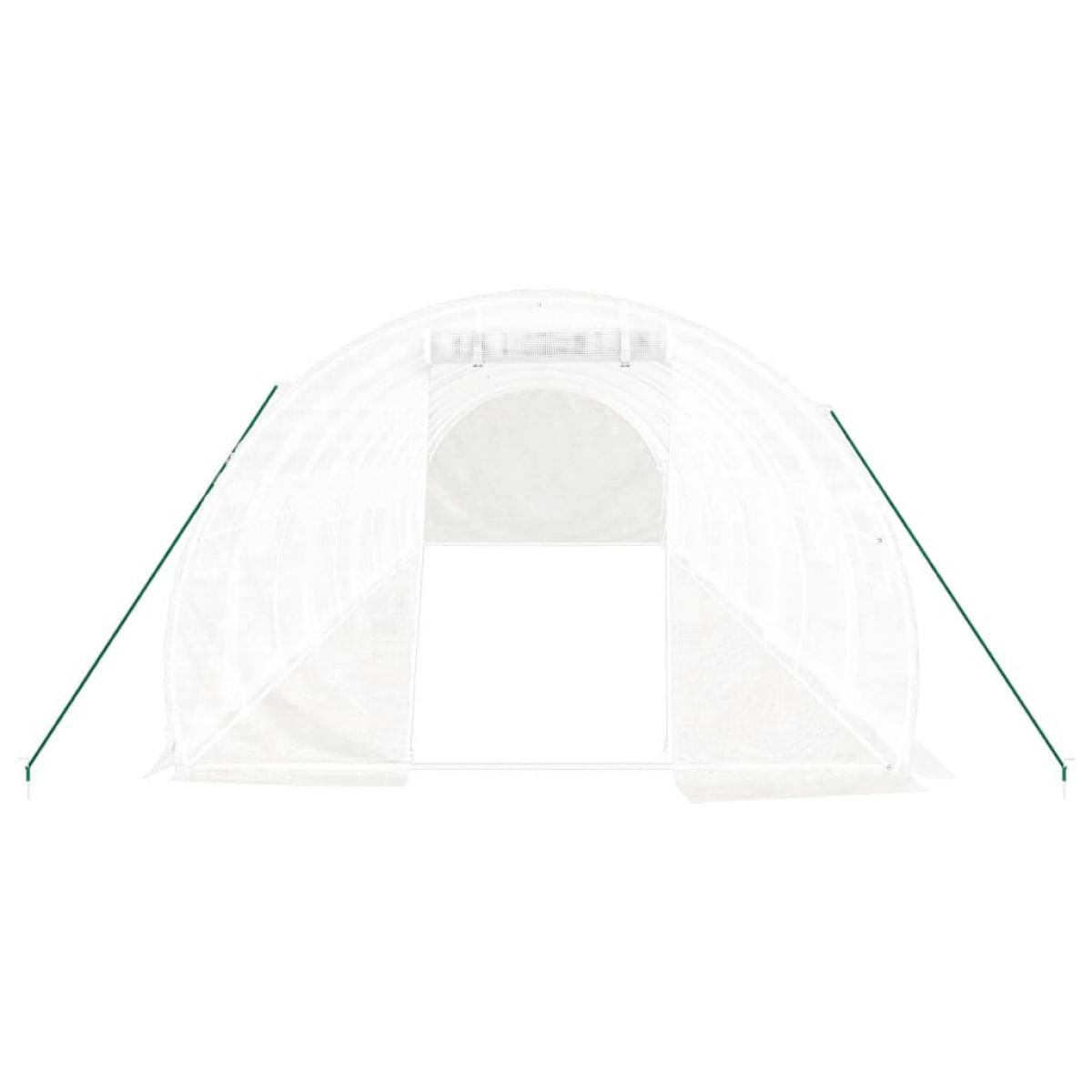 Invernadero con estructura de acero blanco 30 m² 10x3x2 m