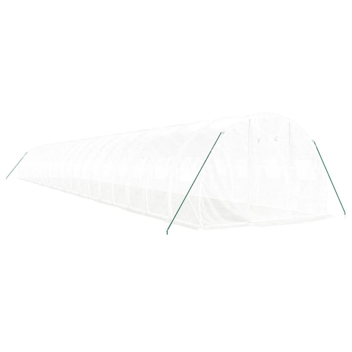 Invernadero con estructura de acero blanco 60 m² 20x3x2 m